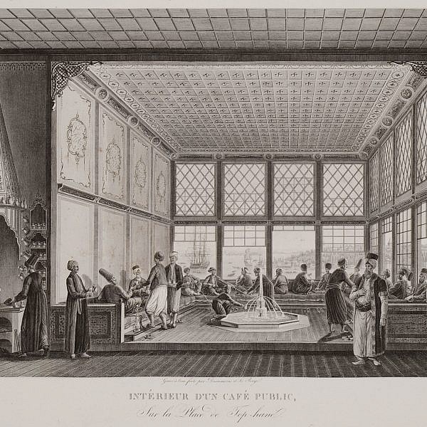 Intérieur d'un café public,sur la place de Top-hané_-Melling Antoine Ignace-1819