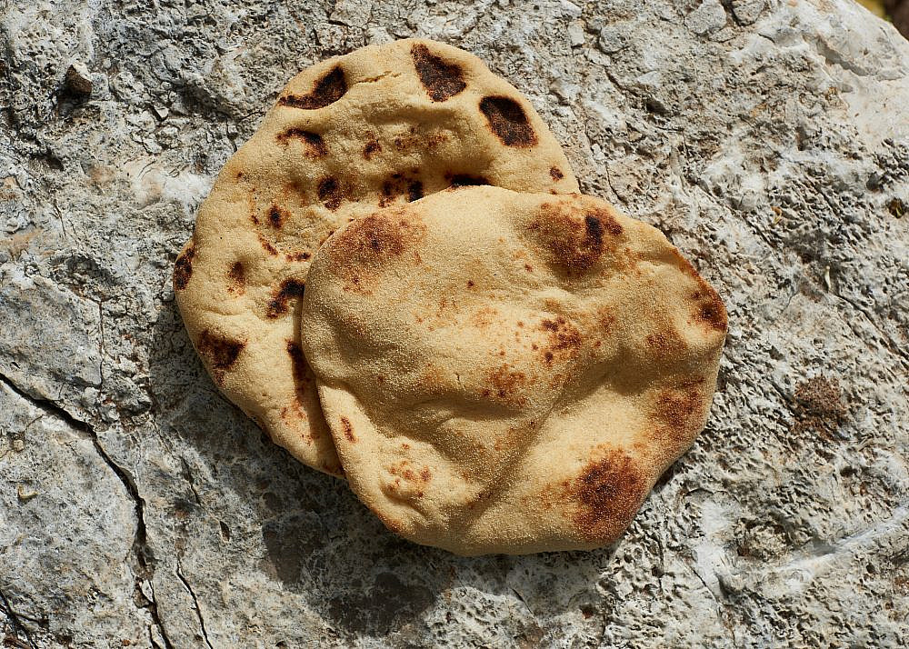 לחם שטוח עתיק של חגי בן יהודה | צילום: דור קדמי, באדיבות אסיף המרכז לתרבות אוכל בישראל